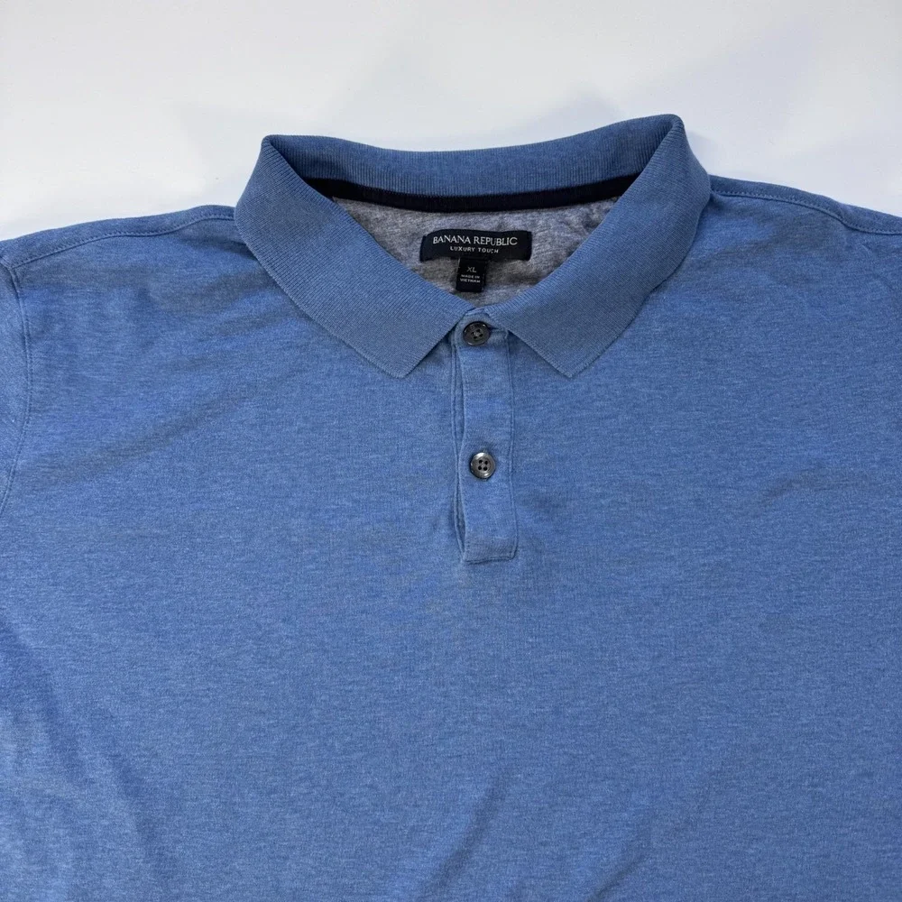 BANANA REPUBLIC Luxury Touch Performance Polo Short Sleeve Shirt Blue Mens XL